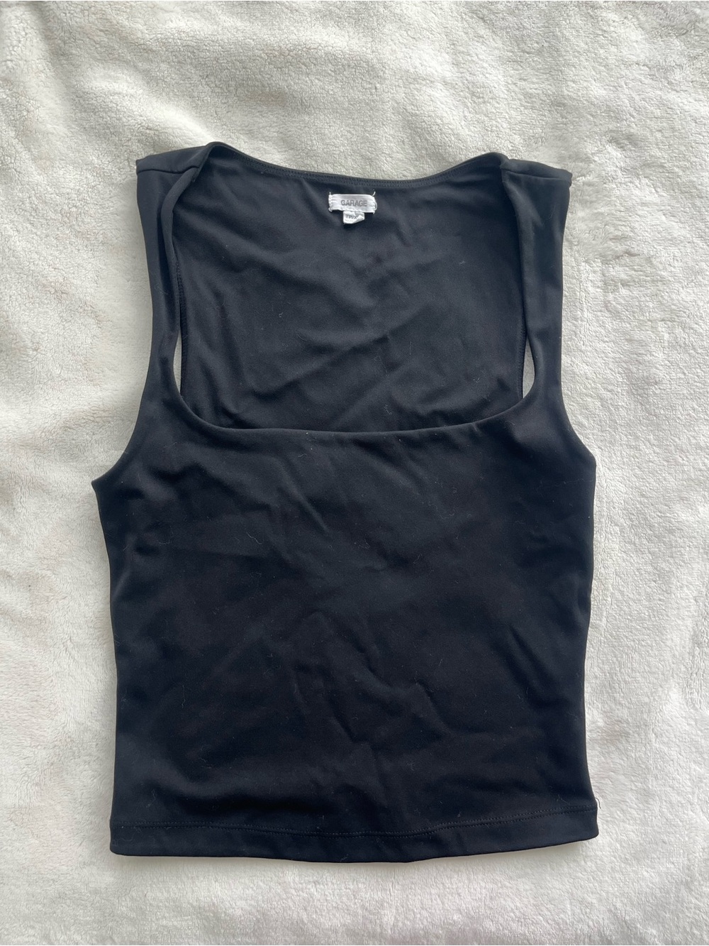Garage Black Square Scoop Tank Top